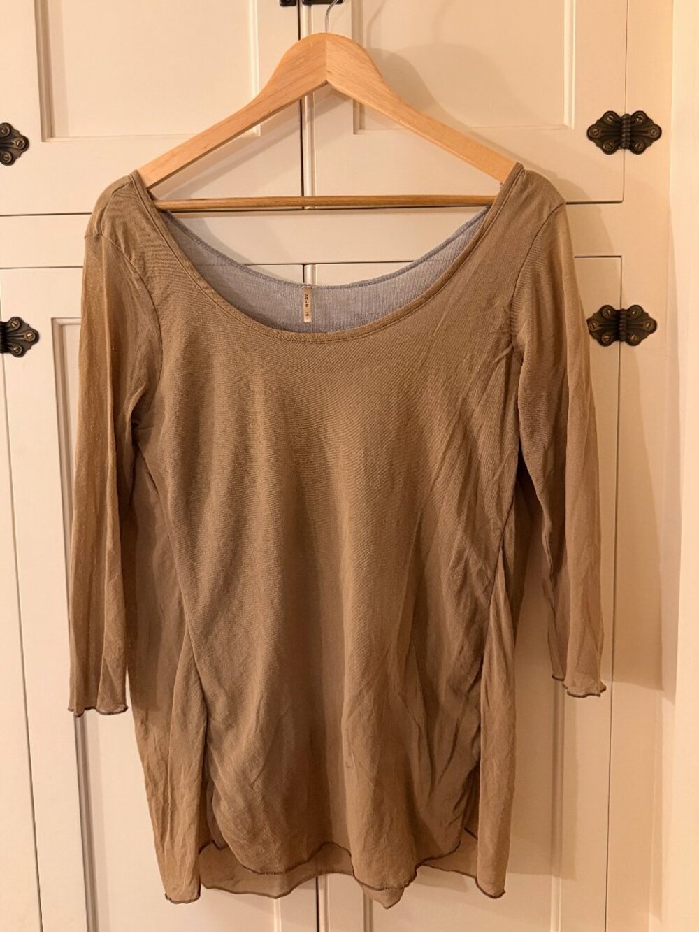 Pete Cotton Cashmere Blend Long Sleeve Tunic Top – Women's Large